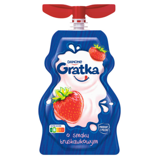 DANONE Gratka Deser mleczny o smaku truskawkowym