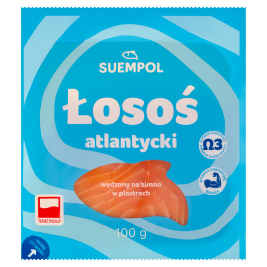 SUEMPOL Łosoś Atlantycki wędzony na zimno, plastrowany